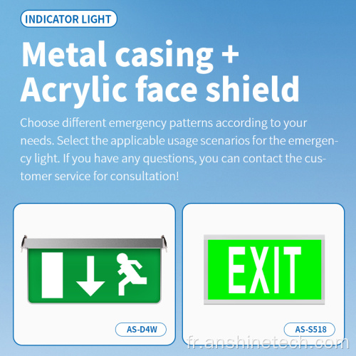 Lumière LED de sortie de secours IP30 personnalisée